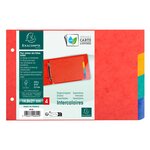 Intercalaires Pour Fiches Bristol Carte Lustrée 225g/m2 4 Positions - A5 148x210mm - Couleurs Assorties - X 10 - Exacompta
