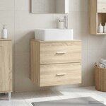 vidaXL Vanité de lavabo mural Chêne Sonoma 53 x 34 5 x 63 cm