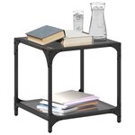 vidaXL Table basse avec dessus en verre noir 40x40x40 cm acier