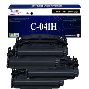 T3AZUR - 4x Toners compatibles avec Canon 041H (0453C002) pour Canon LBP-312x  MF-522X  MF-525X Noir - 20 000p