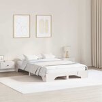 vidaXL Cadre de Lit Blanc 140x190 cm en Pin Massif