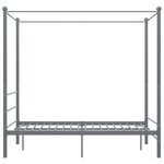 vidaXL Cadre de lit à baldaquin sans matelas gris métal 140x200 cm