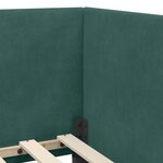 vidaXL Cadre de lit d'angle Vert foncé 100 cm x 200 cm tissu
