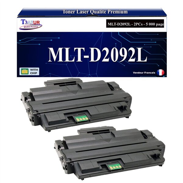 T3AZUR -2x Toners compatibles avec Samsung MLT-D2092L MLTD2092L pour Samsung ML2855ND ML2855NDK ML2855NDKG SCX4824FHNK SCX4824FN SCX4824FNK SCX4824FNKG SCX4824HN