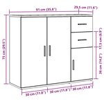 vidaXL Buffet chêne noir 91x29 5x75 cm bois d'ingénierie