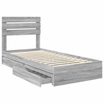 vidaXL Lit de Rangement Gris Sonoma 90 x 190 cm Bois d'ingénierie