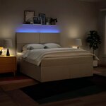 vidaXL Sommier à lattes de lit avec matelas Crème 180x200 cm Tissu