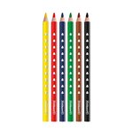 6 Crayons de Couleur Silverino Triangulaire  Épais 5mm en Bois FSC PELIKAN