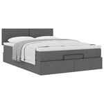 vidaXL Lit ottoman avec matelas gris foncé 140x200 cm tissu