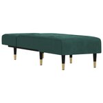 vidaXL Chaise longue vert foncé velours
