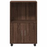 vidaXL Armoire à roulettes chêne marron 55x40x91 cm bois d'ingénierie