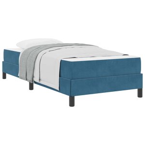 vidaXL Lit à ressorts avec matelas Bleu foncé 100 x 200 cm tissu