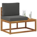 vidaXL Canapé d'extérieur en bout avec coussin Naturel et Anthracite