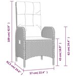 vidaXL Ensemble à manger de jardin 5 Pièces coussins gris résine tressée