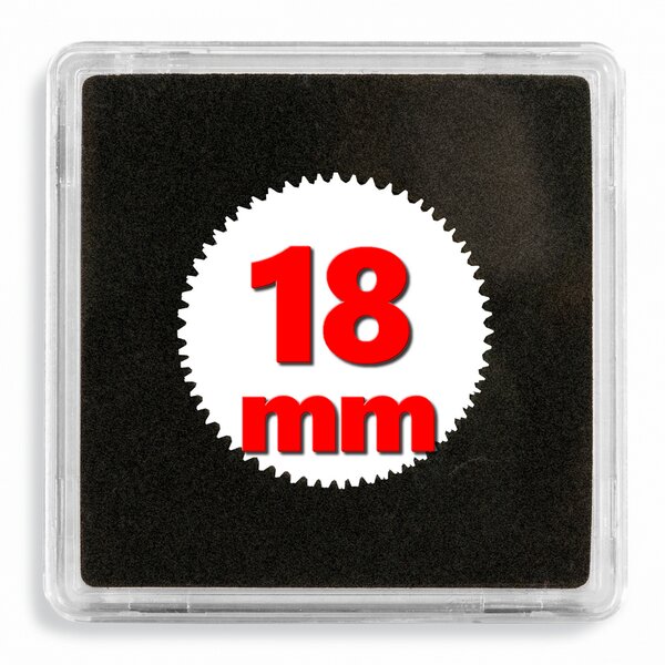 Capsules numismatiques carrées Quadrum 18mm. Paquet - 10 capsules