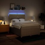 vidaXL Sommier à lattes de lit avec matelas Crème 140x190 cm Tissu