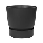 ELHO Pot de fleurs rond Greenville 25 - Extérieur - Ø 24,48 x H 23,31 cm - Vivre noir