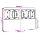 vidaXL Tête de lit métal blanc 150 cm