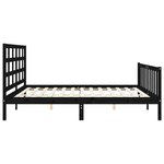 vidaXL Cadre de lit sans matelas noir 200x200 cm bois massif de pin