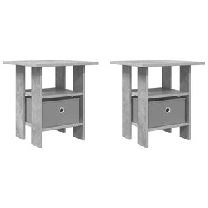 vidaXL Table de chevet 2 pc Gris béton 41 x 40 x 45 cm