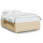 vidaXL Cadre de lit sans matelas crème 140x190 cm tissu