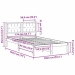 vidaXL Cadre de lit avec tête de lit Noir 135 x 190 cm Pin massif