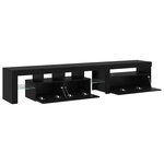 Cabinets TV vidaXL 2 Pièces avec lumières LED Chêne noir Bois d'ingénierie