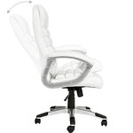 Fauteuil chaise siège de direction rembourrage ondulé blanc 08_0000372