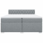 vidaXL Sommier à lattes de lit avec matelas Gris clair 200x200cm Tissu