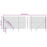 vidaXL Clôture en treillis métallique et piquet d'ancrage vert 1 6x25m