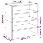 vidaXL Étagères à chaussures 2 Pièces empilable sonoma gris 60x30x30 5 cm