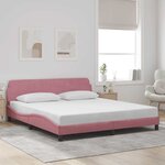 VidaXL Cadre de lit avec tête de lit Dover rose 180x200cm velours