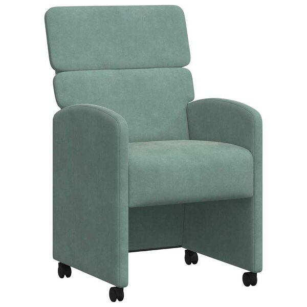 vidaXL Chaises de Salle à Manger avec Roues 2 pc Velours Vert marin