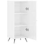 vidaXL Buffet Blanc brillant 34 5x34x90 cm Bois d'ingénierie