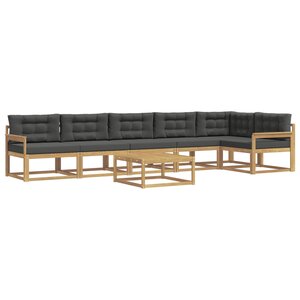 vidaXL Ensemble de canapés d'extérieur 7 Pièces Blanc et anthracite
