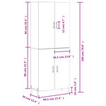 vidaXL Buffet haut Chêne sonoma 69 5x34x180 cm Bois d'ingénierie