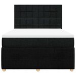 vidaXL Sommier à lattes de lit avec matelas Noir 160x200 cm Tissu