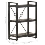 vidaXL Bibliothèque à 3 niveaux 60x30x80 cm Bois de manguier massif