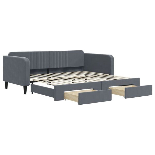 vidaXL Lit de jour avec gigogne et tiroirs sans matelas 100x200 cm