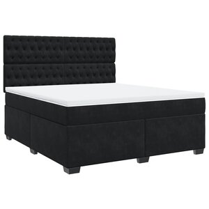 vidaXL Sommier à lattes de lit avec matelas Noir 180x200 cm Velours