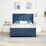 Lit coffre vidaXL avec matelas et LED bleu 160x200 cm en tissu