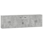 vidaXL Buffets 3 Pièces gris béton bois d'ingénierie