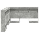 vidaXL Tête de lit de rangement Gris béton 160 cm Bois d'ingénierie