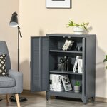 Armoire de bureau 75 x 33 x 110 cm rangement modulable étagères réglables style industriel en métal gris anthracite 21_0002842