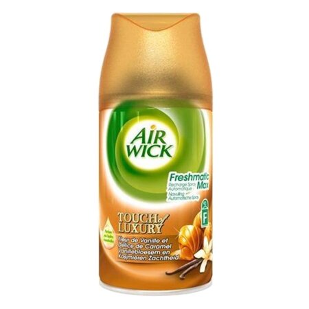 Air Wick Freshmatic Max Recharge Spray Touch of Luxury Fleur de Vanille et Délice de Caramel 250ml (lot de 4)