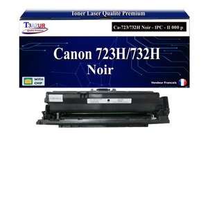 T3AZUR -Toner compatible avec Canon 723H / 732H pour Canon LBP-7750Cdn  LBP-7780Cx Noir - 11 000p