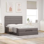 VidaXL Cadre de lit ottoman avec matelas taupe 140x200 cm tissu