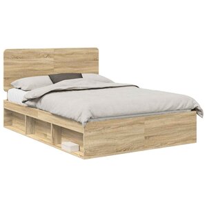 vidaXL Cadre de lit Sonoma 140 x 200 cm Bois de pin massif