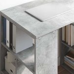 vidaXL Bureau avec étagère Gris 90 x 50 x 75 cm Bois d'ingénierie
