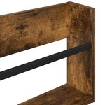 vidaXL Étagère à magazines avec étagère Chêne fumé 100 x 12 x 30 cm